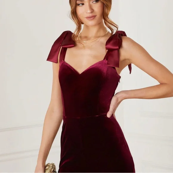 VICI Elegant Burgundy Velvet Jumpsuit - Picture 3 of 7